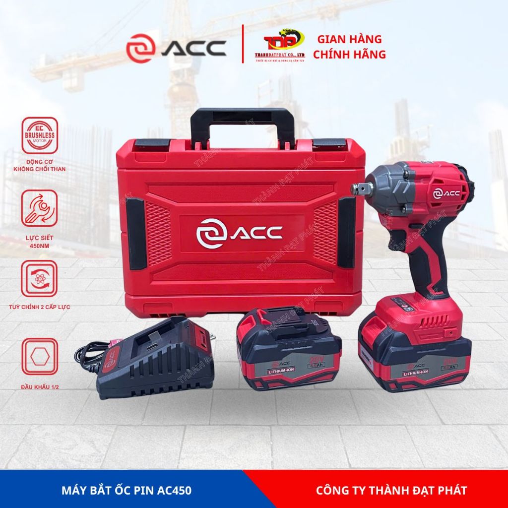 MÁY BẮT ỐC DÙNG PIN ACC AC450 – LỰC SIẾT CỰC KHỦNG 450N.m