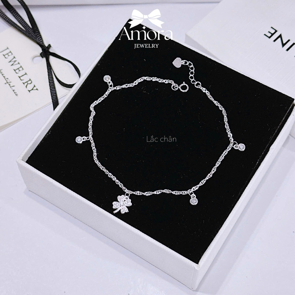 [ẢNH THẬT] Lắc chân nữ AMORA bạc ta mix charm rơi siêu xinh AMORA JEWELRY LCN031