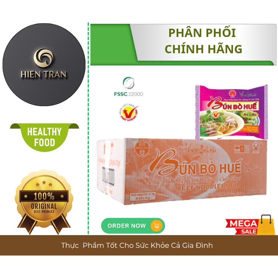 Bún BÒ HUẾ  Ăn Liền Bích Chi Gói 70g