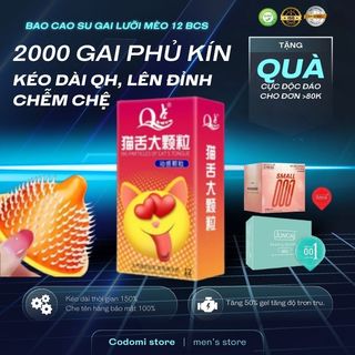   Quà tặng 1 chiếc bcs random  Bao cao su cho nam - gai lưỡi mèo gai mềm lớn tăng khoái cảm tăng cảm giác 12 bcs 