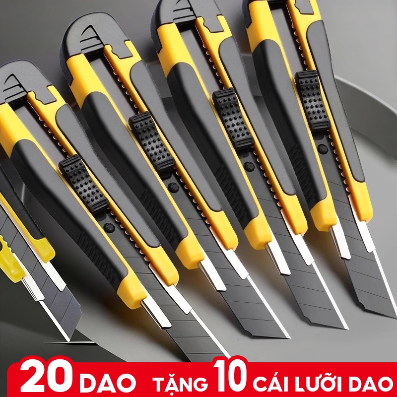 Dao rọc giấy - Bộ 10 lưỡi dao rọc giấy Titanium đa năng, cao cấp, sử dụng hiệu quả, chuyên nghiệp cho mọi công việc
