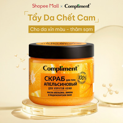 Tẩy Tế Bào Chết Body Compliment Cam Sạch Nhờn - Giảm Thâm Sạm, Dưỡng Sáng Và Đều Màu Da 400ml