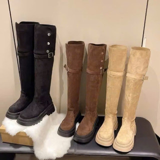 Boot Kỵ Sĩ Ống Cao Đế Dày Boot Đùi Da Lộn Qua Gối đi 2 kiểu qua gối và gập dưới gối AD - M19 QC Fullbox Cao Cấp