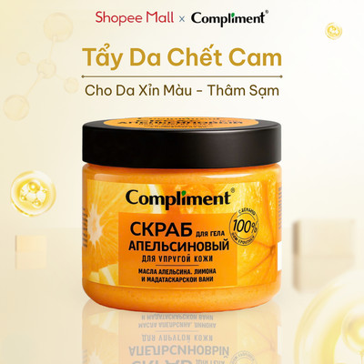 Tẩy Tế Bào Chết Body Compliment Cam Sạch Nhờn - Giảm Thâm Sạm, Dưỡng Sáng Và Đều Màu Da 400ml