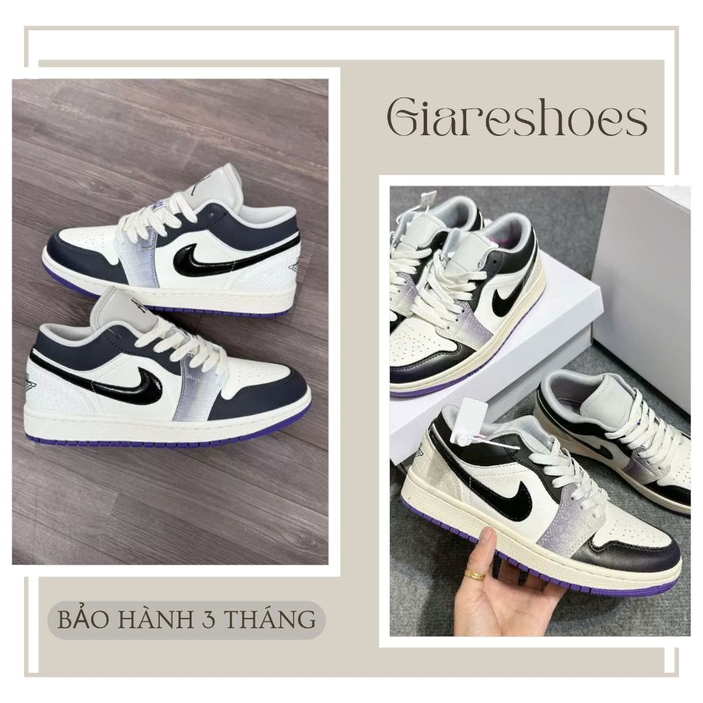 Giày Thể Thao Rắn Đế Tím Nam Nữ, Giày Sneaker Cổ Thấp Nam Nữ Dễ Phối Đồ || JA 07
