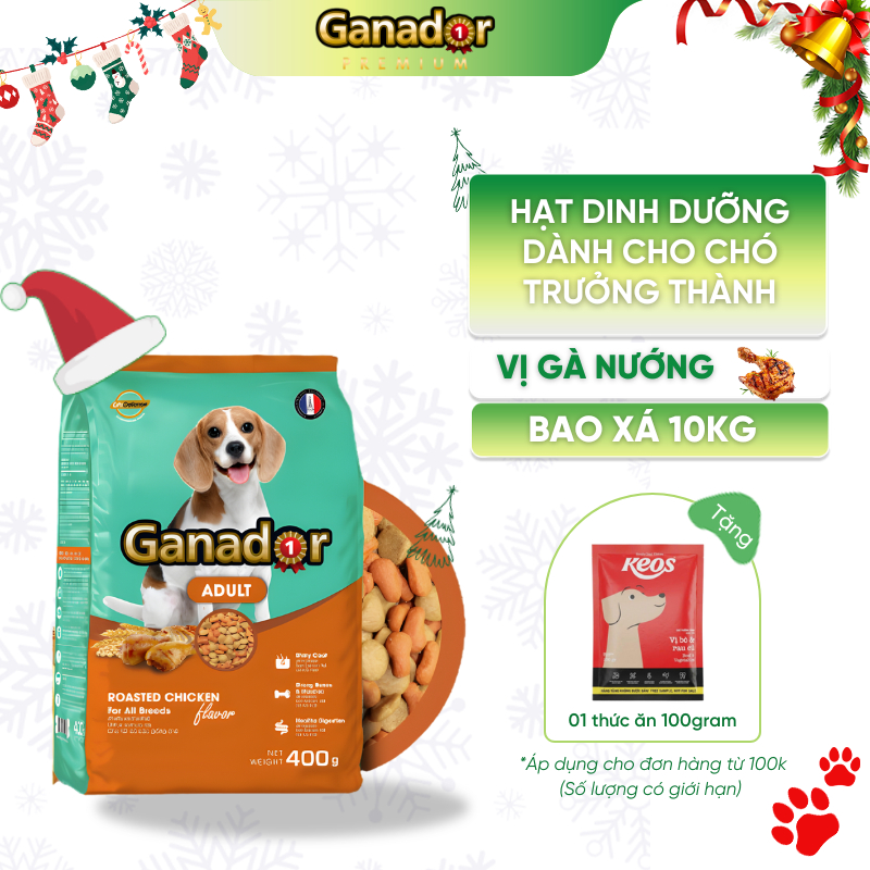 [Ganador] Hạt Dinh Dưỡng Ganador,Thức Ăn Hỗn Hợp Cho Chó Ganador Adult Vị Gà Nướng Bao Xá 10kg