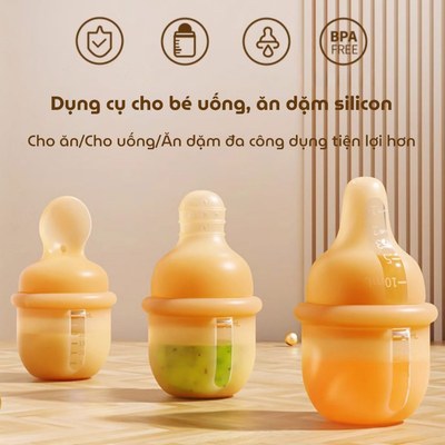 Dụng cụ bón thuốc silicone cho bé Youkebei, Ống bón thuốc cho bé KidsWorld dung tích 30ml chống sặc