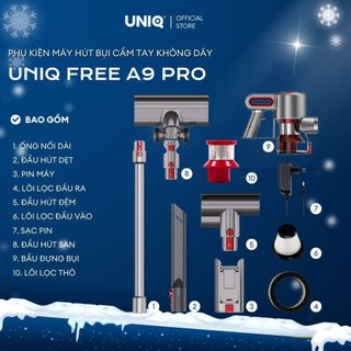  Phụ Kiện Của Máy Hút Bụi UNIQ FREE A9 PRO đa năng gia đình mini pin sạc hút giường đệm nệm sofa xe hơi 
