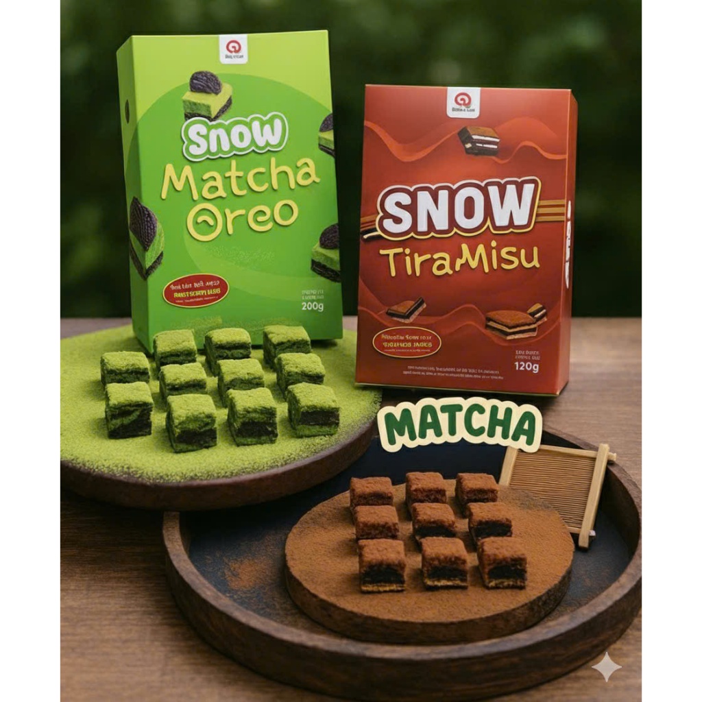[Bánh Mới] 200 Gram Snow Tiramisu 14 - 15 bánh, 200 Gram Snow Matcha 14-15 bánh, Ngon Ngon Sơn Trang