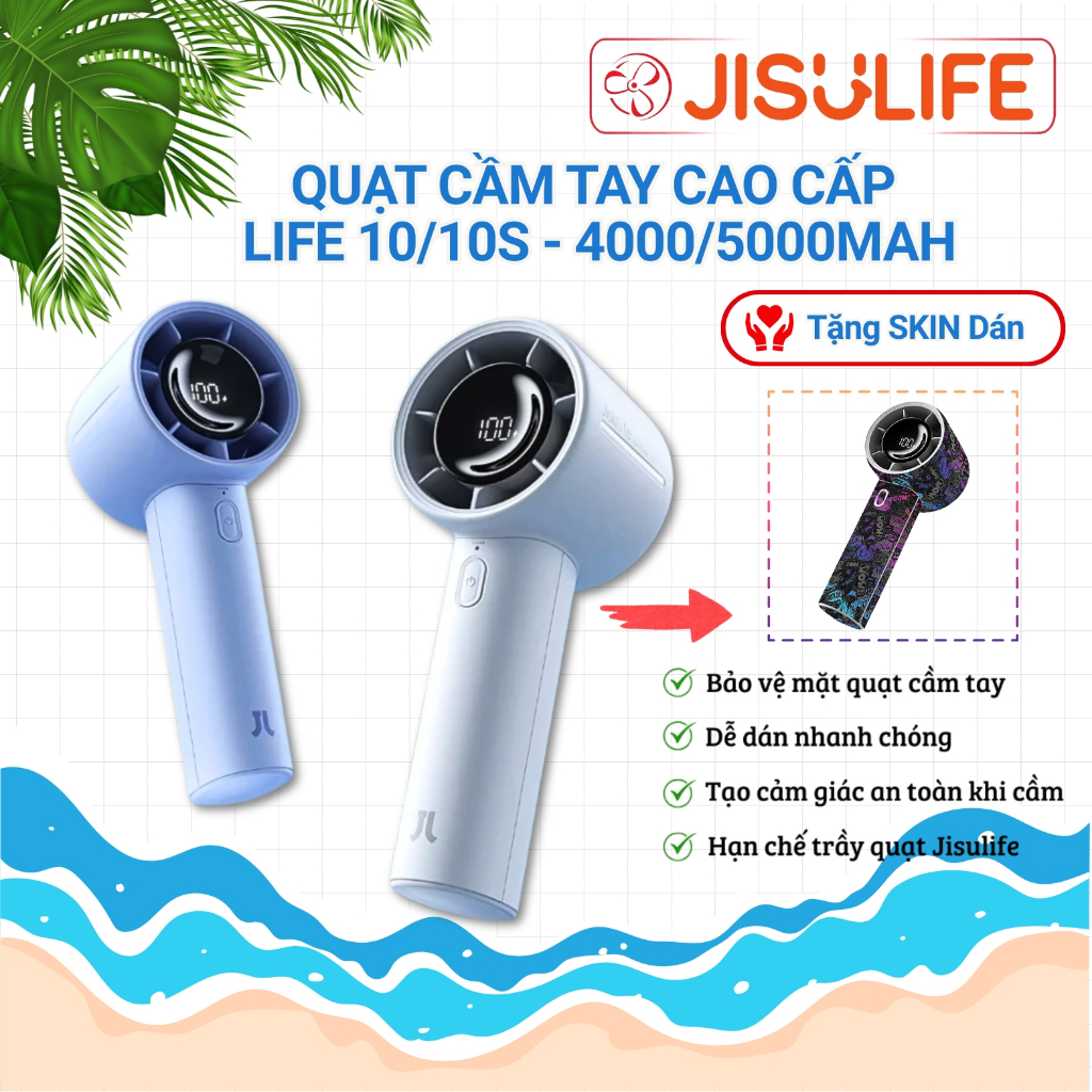 Quạt Cầm Tay Cao Cấp JISULIFE Life10 và 10S 4000/5000mAh | 5 cấp độ gió | Sử dụng đến 28h | Bảo Hành