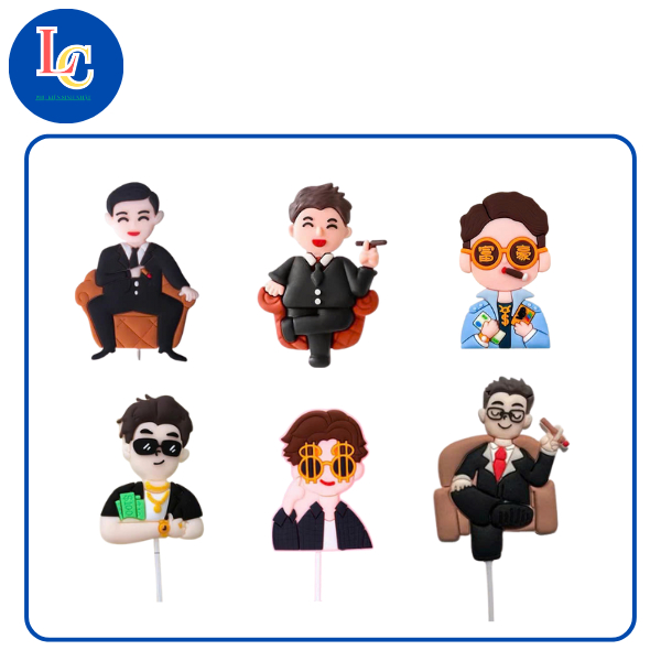 HÌNH SILICON ĐẠI GIA,THANH NIÊN trang trí bánh kem, hình silicon quý ông cắm bánh sinh nhật