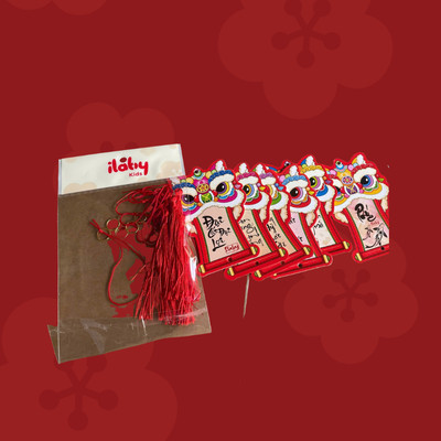 [QUÀ TẶNG KHÔNG BÁN] Set 6 liễn ILABY bộ thẻ lân treo trang trí [4056]