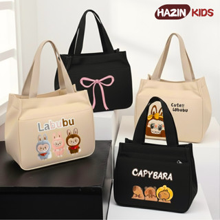 Túi vải canvas đựng hộp cơm, đồ cá nhân, mỹ phẩm tiện lợi đa năng, túi xách tay mini in hình dễ thương mang đi du lịch