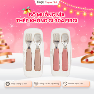  Bộ Muỗng Nĩa Bằng Thép Không Gỉ Cho Bé Ăn Dặm Tự Chỉ Huy Firgi Hàn Quốc  Kèm Hộp Đựng  