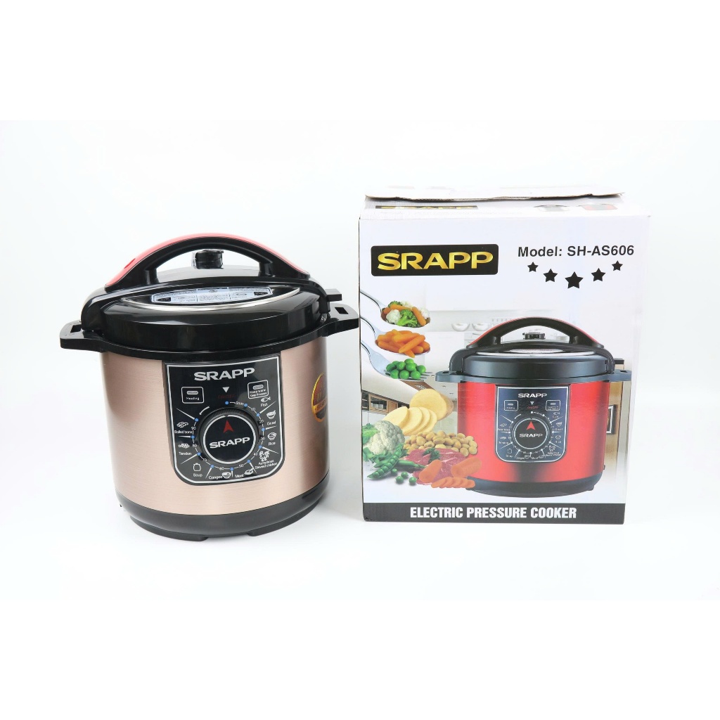 Nồi Áp Suất Điện Đa Năng Cao cấp 9 chế độ nấu SRAPP Dung Tích 6L Công suất 1000W Bảo hành 12 tháng Nấu Cơm Cooker