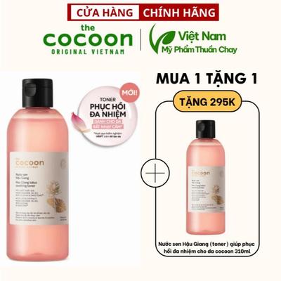 Nước sen Hậu Giang (toner) Cocoon giúp phục hồi đa nhiệm cho da rất nhạy cảm 140ml / 310ml - Vegan