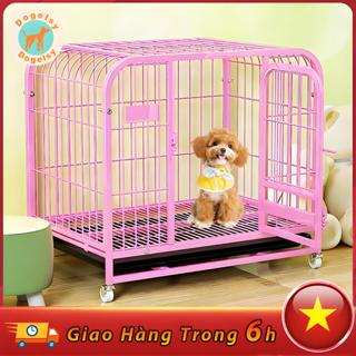  🐶Dogelsy 🐱Chuồng Chó Kim Loại Bền Bỉ Lồng Chó Tặng Khay Vệ Sinh Phù Hợp Tất Cả Loài Chó Có bánh xe 