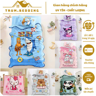 Chăn Nỉ Tuyết Cho Bé Trum.Bedding Mềm Mịn Họa Tiết Động Vật Đáng Yêu Mang Đi Học 100x140cm