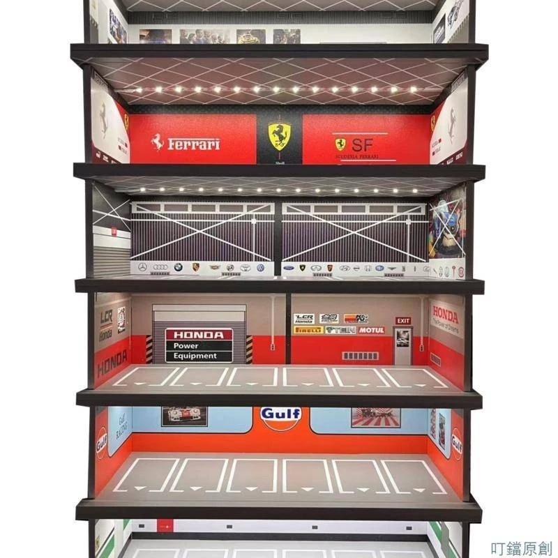 Mini gt garage mô hình xe 1/64 diorama xe mô ga ra thang Bãi đỗ xe Tomica có ánh LED có thể nối tiếp