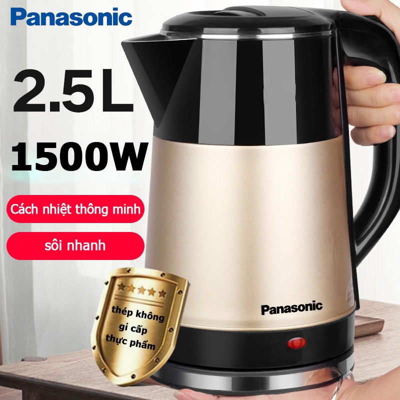 Panasonic Ấm Siêu Tốc - Ấm đun nước siêu tốc - Ấm Đun Nước Dung Tích 2.5L Công Suất 1500W Tiết Kiệm Điện Thiết Kế Vỏ 2 L