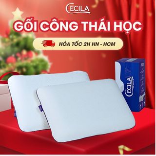  Gối cao su non người lớn công thái học ngủ ngon CECILA  cao su non chống đau cổ vai gáy hỗ trợ chống trào ngược 