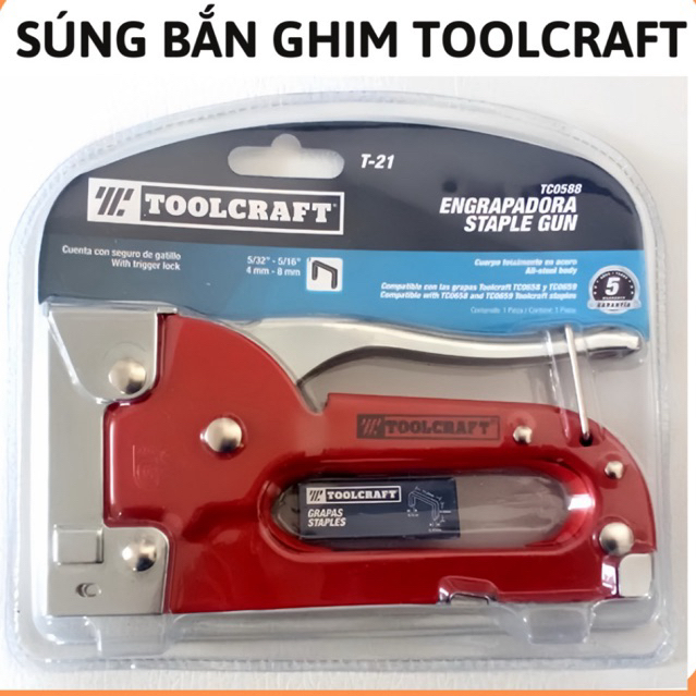 Súng bắn ghim công nghiệp Toolcraft,kìm bấm ghim,kềm bấm ghim đa năng,ghim bấm,súng bắn ghim có tăng