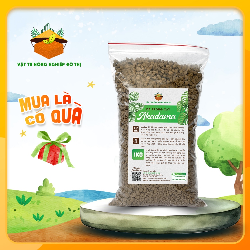 Túi 1Kg - Đất Akadama,phân nền Akadama Nhật (Bonsai,xương rồng) | Độc quyền Family Garden