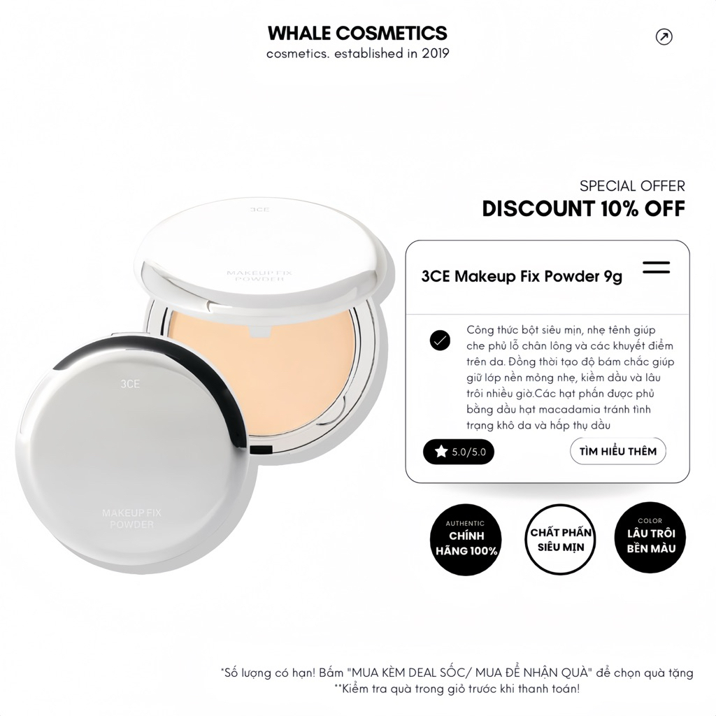 Phấn Phủ Dạng Nén 3ce Makeup Fix Powder (9g)