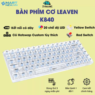  Bàn phím cơ Gaming TKL trong suốt K840 84 phím - 20 chế độ LED Rainbow - Hotswap - Red Yellow Switch 