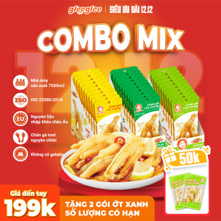  COMBO Tự Chọn Mix Vị Chân Gà Rút Xương GleeGlee 21g Sạch Xương Tiện Lợi Dùng Thử Gói Lẻ 