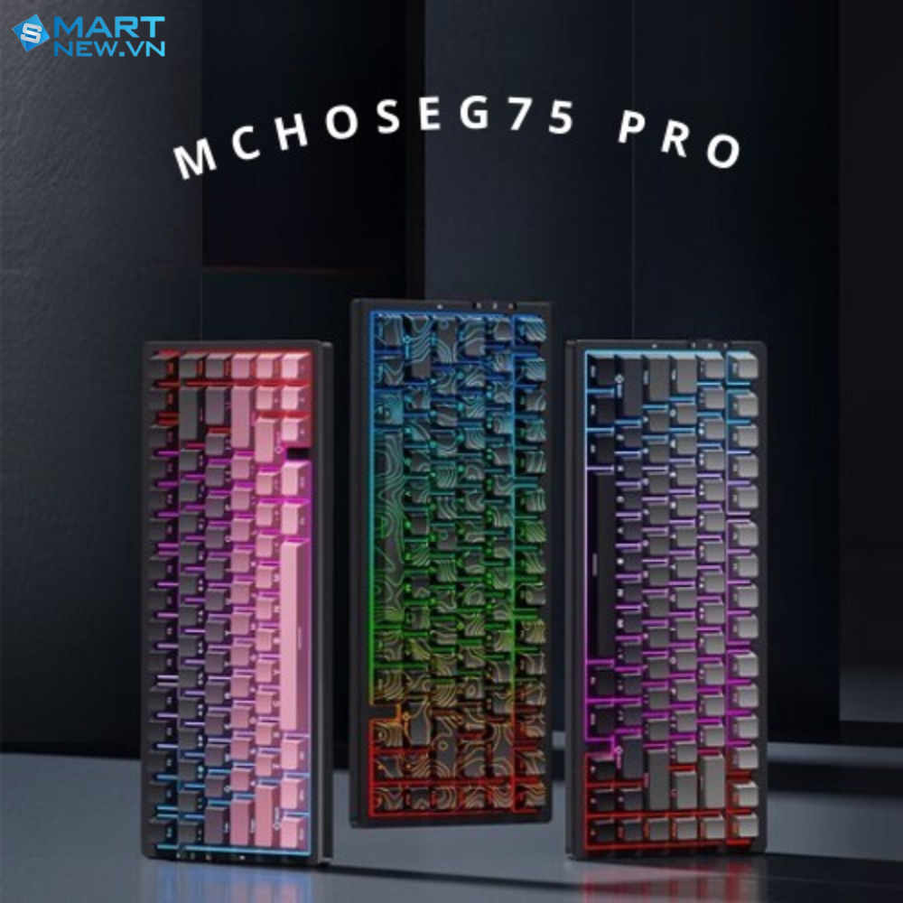 Bàn phím cơ không dây MCHOSE G75 Pro - 3 mode kết nối - Led RGB - Gasket Mount - Mạch xuôi - Hotswap