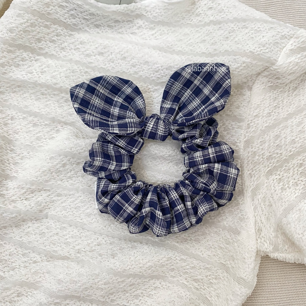 [100% HANDMADE] Dây cột tóc scrunchie, dây buộc tóc vải, dây cột tóc tai thỏ, handmade by LÀ BẠN NHÉ