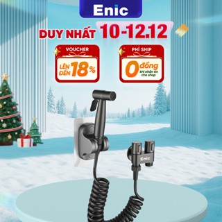  Vòi xịt vệ sinh ENIC cao cấp dây xoắn co giản dễ sử dụng,điều chỉnh lực nước phân bổ nước đều 