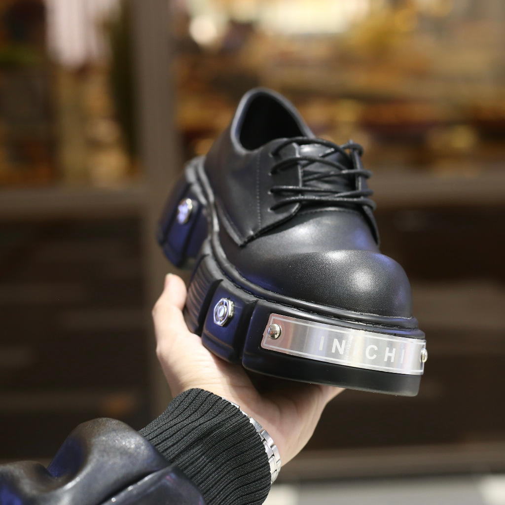 Giày da nam nữ thời trang INICHI G1332 đế cao mũi tròn tăng chiều cao