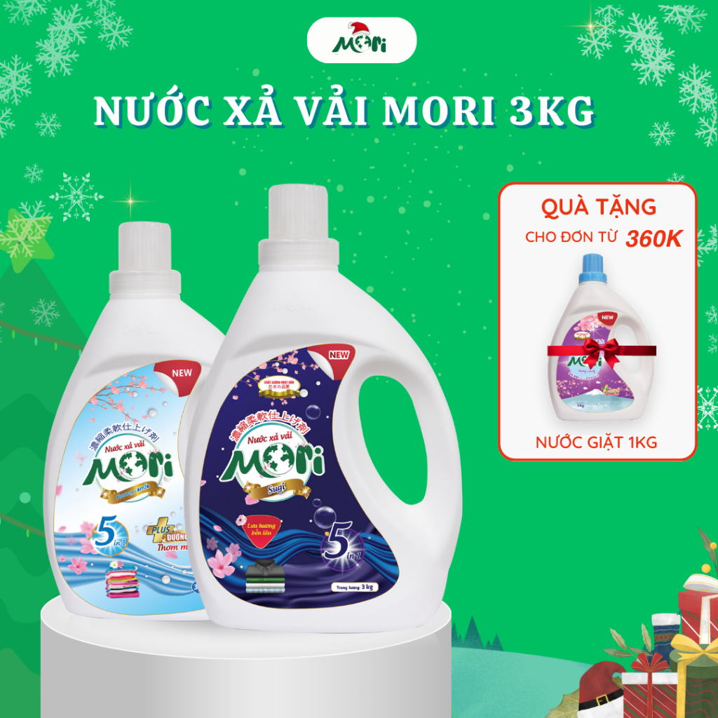 Nước xả vải Mori can 3kg - Lưu giữ hương hoa quý phái_MR009