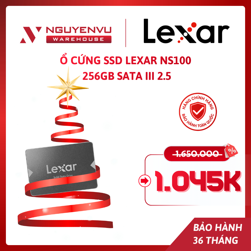 [COMBO] Ổ cứng SSD Lexar NS100 256GB Sata III 2.5 inch (LNS100-256RB) | BH 3 NĂM | FULL VAT