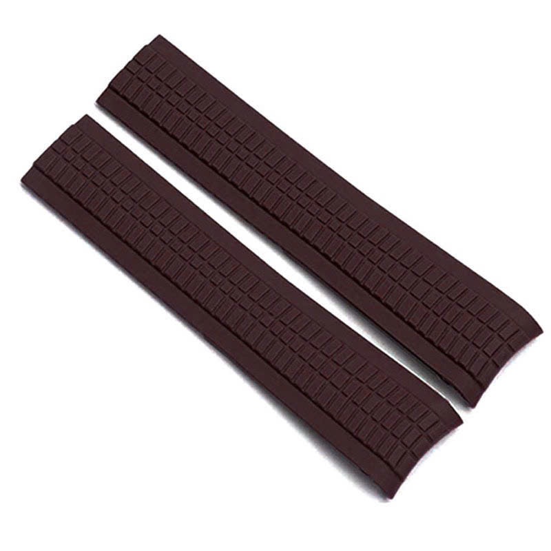 Dây da đồng hồ nam cao su không khoá cao cấp Pate philipe đầu 22mm đuôi 20mm , shop moji watch