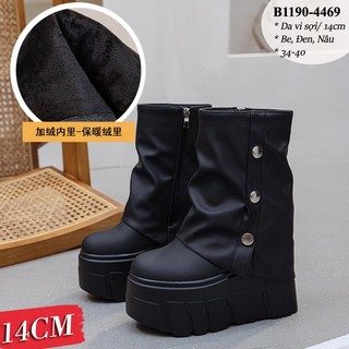 Bốt Da Dành Cho Nữ Có Áo Phủ Tăng Chiều Cao