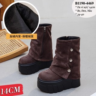 Bốt Da Dành Cho Nữ Có Áo Phủ Tăng Chiều Cao