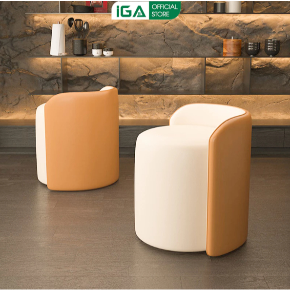 Ghế trang điểm ghế đôn sofa bọc da simili decor phòng trà thương hiệu IGA - GC51