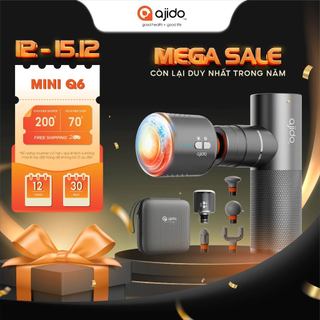  Máy massage mini cầm tay Cao Cấp Ajido MINI Q6 - Mát Xa Chuyên Sâu Giảm Đau Nhức Cơ Tích Hợp Đầu Massage Nóng & Lạnh 