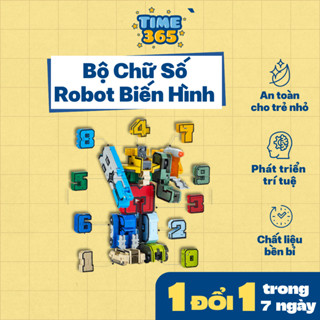  Bộ 10 Số Biến Hình Robot Thông Minh Đồ Chơi Lắp Ráp Robot Số 0–9 Biến Thành Xe Máy Bay Robot Lớn Nhỏ Cho Bé 