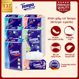 🎙️[ĐỘC QUYỀN LIVESTREAM - MUA 3 LỐC TẶNG 1 LỐC] Khăn Giấy Rút Cao Cấp Tempo 4 Lớp Bền Dai, An Toàn Cho Da
