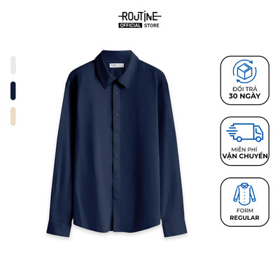 Áo Sơ Mi Nam Tay Dài Vải Linen Cotton Form Regular - Routine 10S25SHL032