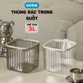 Thùng Rác Mini Có Nắp Bật Để Bàn Văn Phòng Goda, Thùng Đựng Rác Chất Liệu Nhựa Cao Cấp Kiểu Dáng Hiện Đại