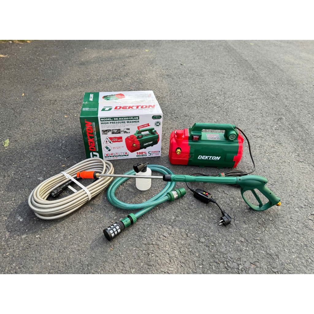 MÁY XỊT RỬA XE MINI HIỆU DEKTON MODEL DK-RX3001PLUS (Màu Xanh lá cây)