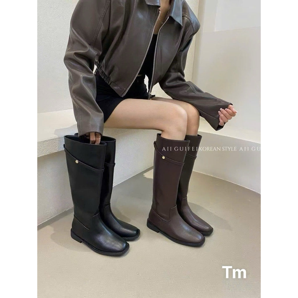 Boot dài đế bệt trơn dáng basic AII Guifei