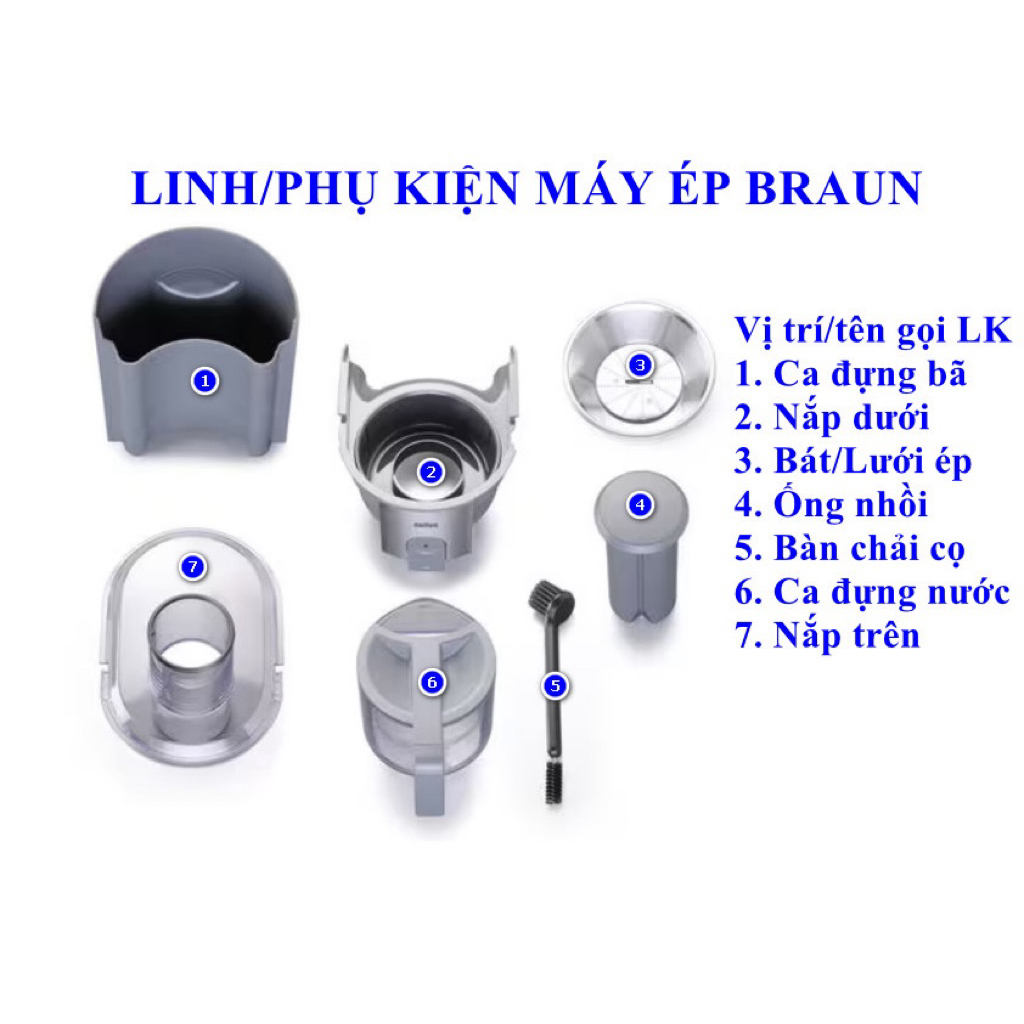 Phụ kiện máy ép BRAUN J700/500/300