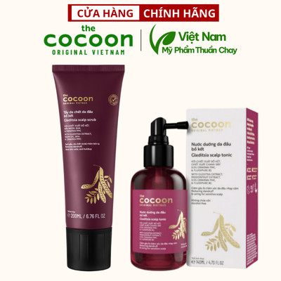 Combo Nước Dưỡng Tóc Cocoon Bồ Kết 140g và Dầu gội tẩy da chết da dầu từ bồ kết COCOON 200ml