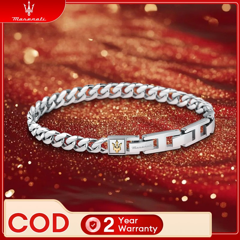 Vòng tay nam MASERATI JM422AVD09 22cm bằng thép không gỉ có thể điều chỉnh